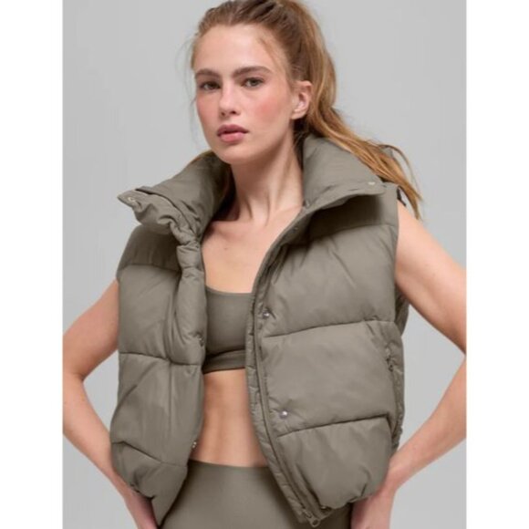 Alo Jackets & Blazers - New Alo Womens Gold Rush Puffer Vest Hood Light Cocoa Size Large
